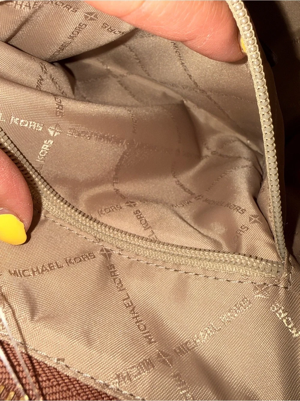 Michael Kors Avril Small Logo Top-Zip Satchel Brown